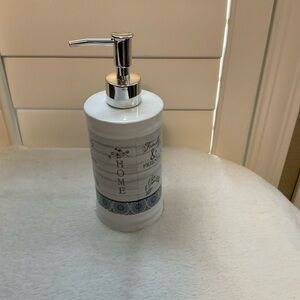 Chic White and Silver Hand Soap Dispenser